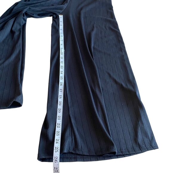 BomBom Ribbed Wide Leg Jumpsuit in Black Sz S Modern Flowy Neutral - Picture 10 of 10